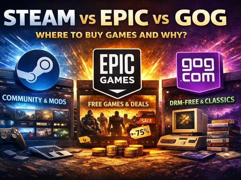 Steam vs Epic vs GOG: where to buy games and why