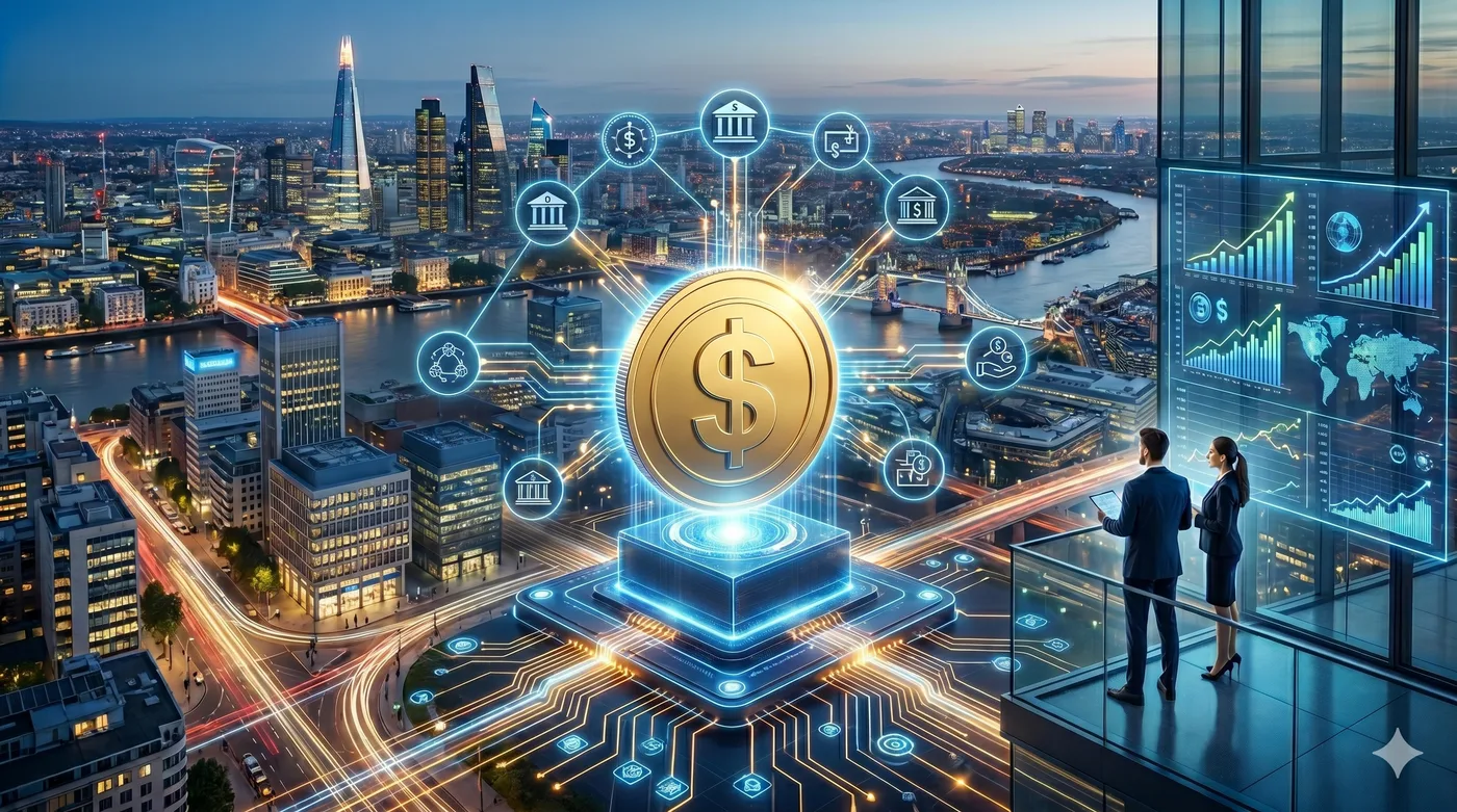 Visual representation of stablecoins as part of digital financial infrastructure