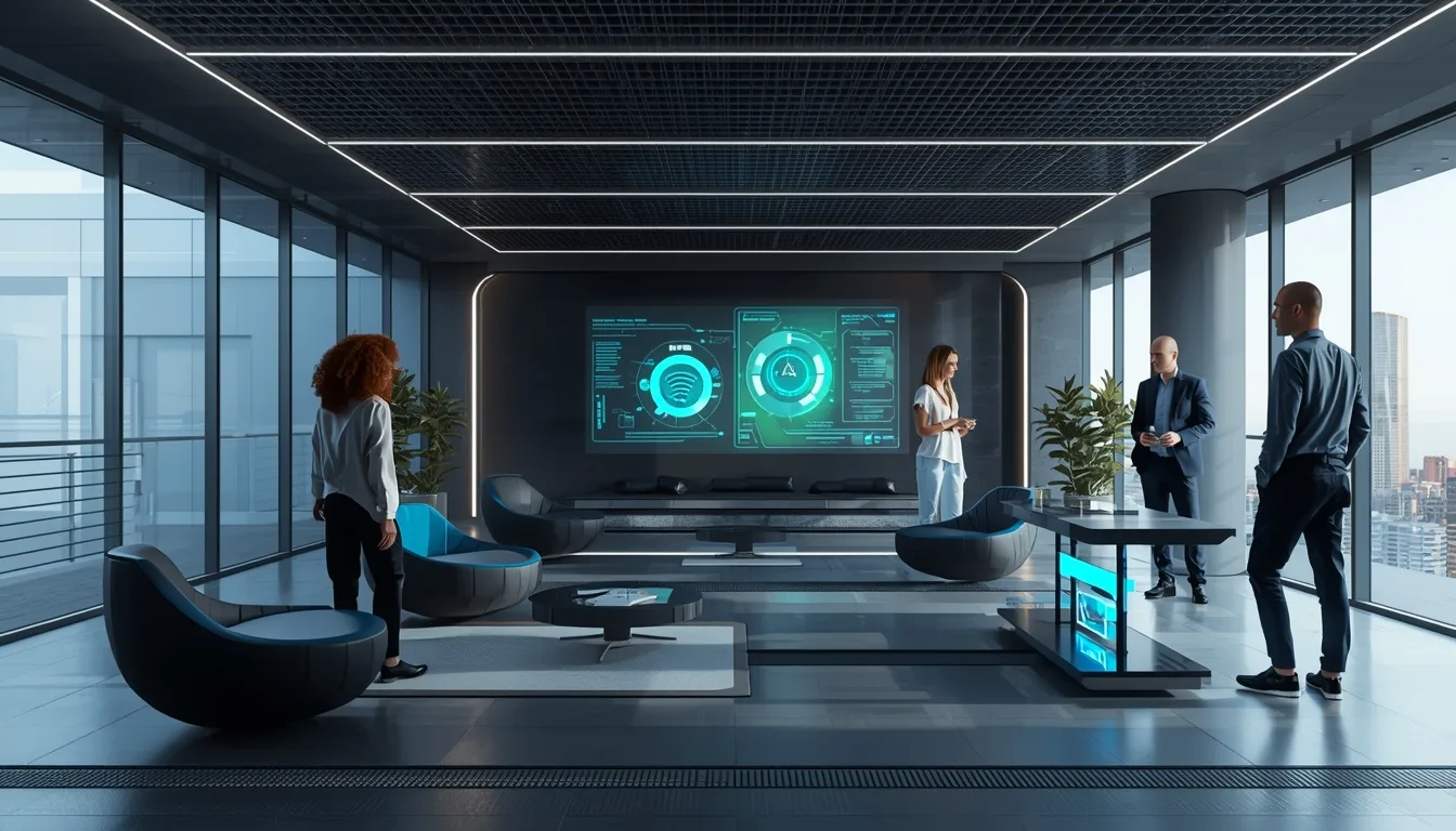 Modern workspace where artificial intelligence supports creative work