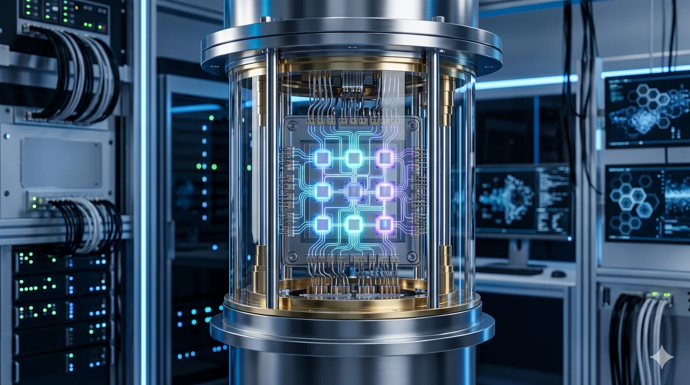 Abstract visualization of a quantum network and logical qubits