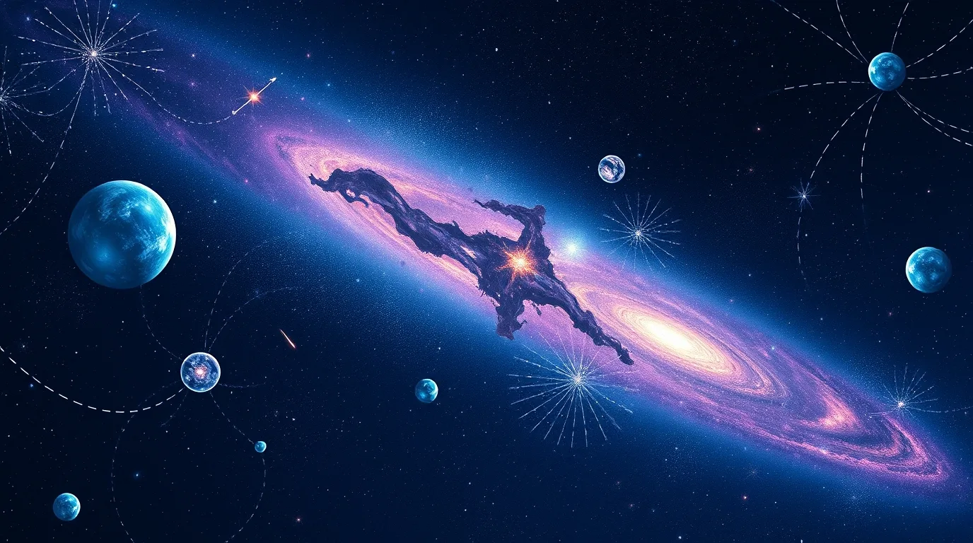 Visualization of possible civilizations across the galaxy