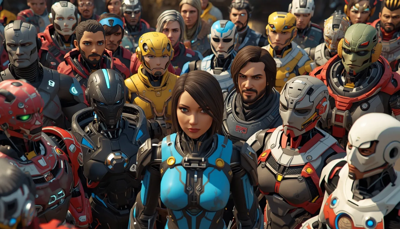 Futuristic AI-driven NPC characters in a video game world