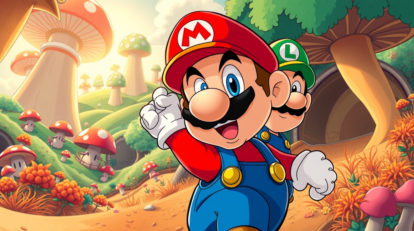 Mario and Luigi side by side